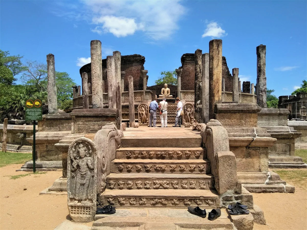 The circular Vatadage relic house in the Polonnaruwa Quadrangle
